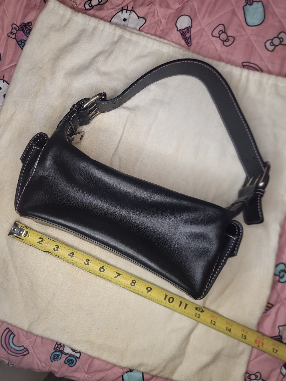 Y2k Marc Jacobs #Susannahbag variant Black Leather Purse Pink Lineing Rare - Picture 9 of 13